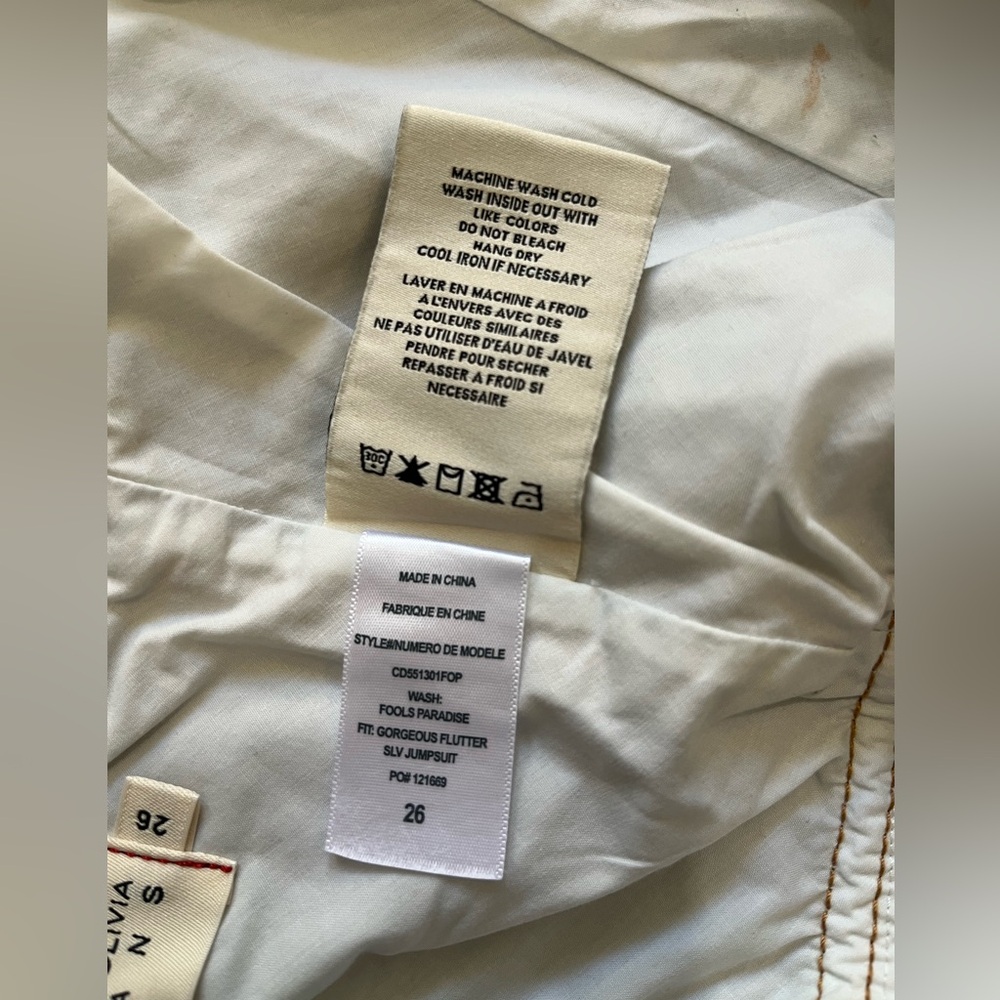 ALICE + OLIVIA Jeans Sleeveless Belted Denim Jumpsuit in Fools Paradise 26 - Picture 6 of 14